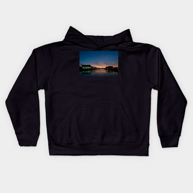 Dublin City Sunset Kids Hoodie by shaymurphy